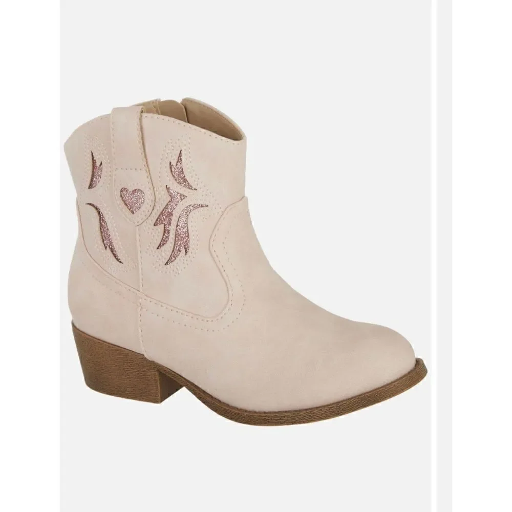 JellyPop Girls 3M Kacey Boots - Blush Color with Glitter Cutout Design